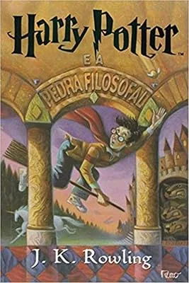 Capa do livro Harry Potter e a Pedra Filosofal, de J.K. Rowling