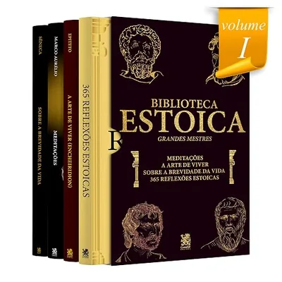 Capa do livro Biblioteca Estoica: Grandes Mestres Volume I, de Marco Aurélio, Epicteto e Sêneca