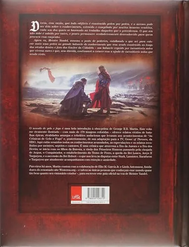 Capa do livro O Mundo de Gelo e Fogo, de George R. R. Martin