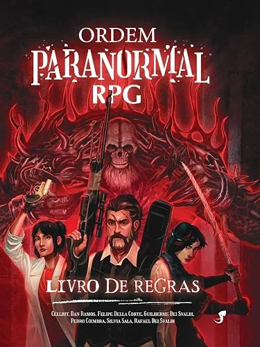 Capa do livro Ordem Paranormal RPG, de Rafael 'Cellbit' Lange e Dan Ramos
