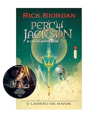 Capa do livro Percy Jackson e o Ladrão de Raios, de Rick Riordan